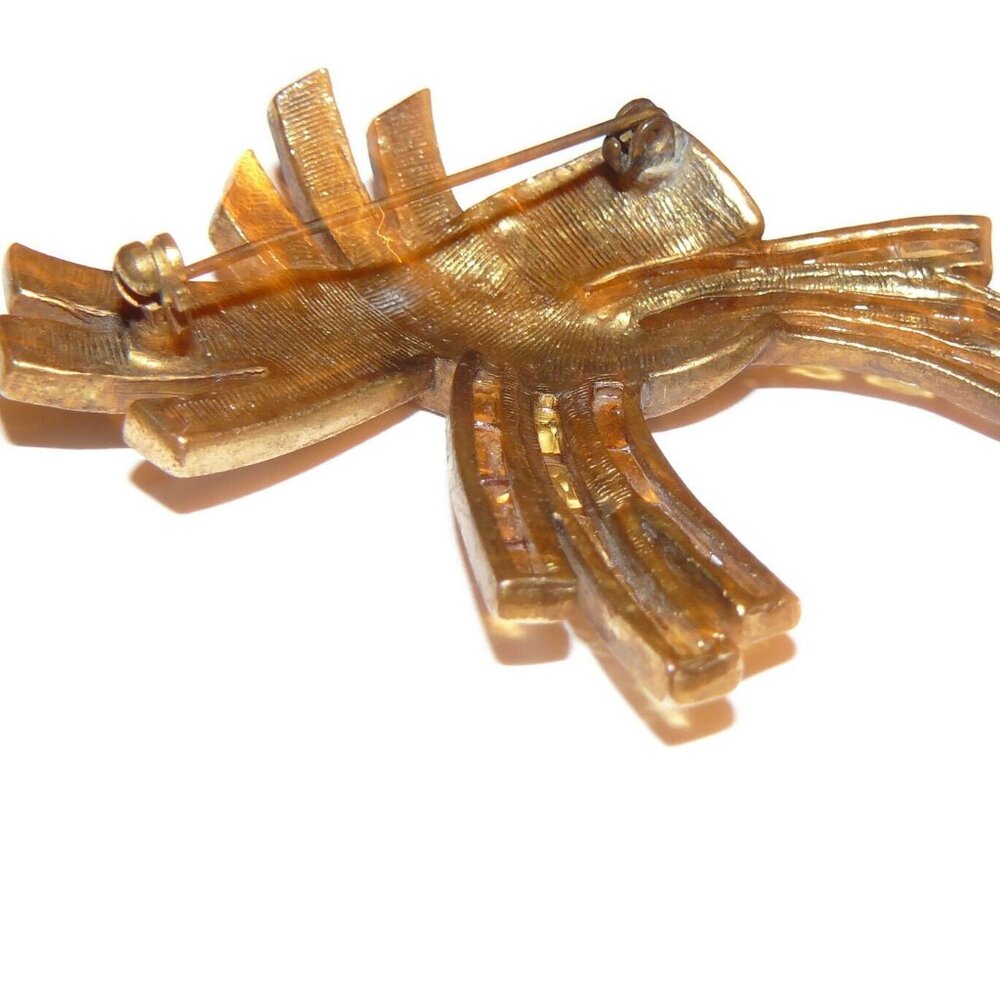 Copper‎ Color Rhinestone Brooch - Picture 4 of 5